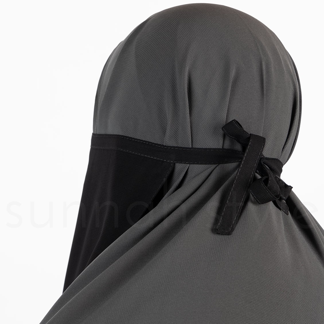 Sunnah Style Tying Half Niqab Black